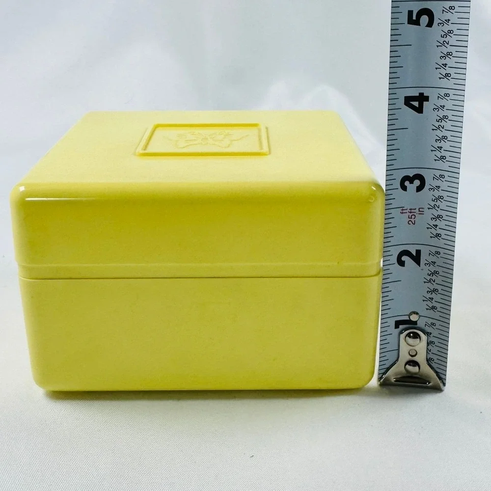 VTG Jean Nate Empty Talc Box Plastic Vanity Trinket MCM Butterfly Kitsch NICE